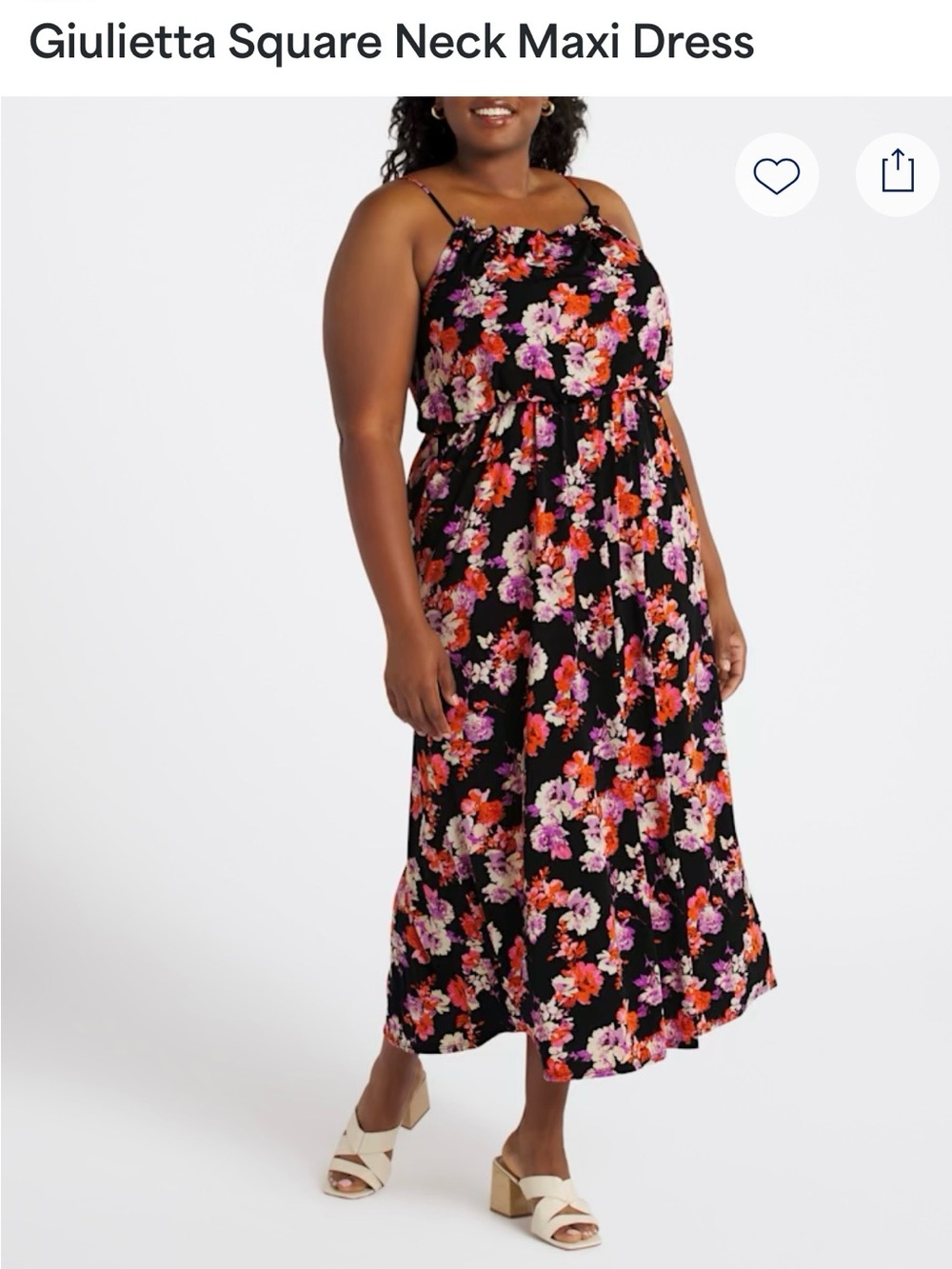 Floral Square Neck Dress